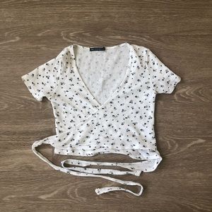 Brandy Melville Floral Wrap Top